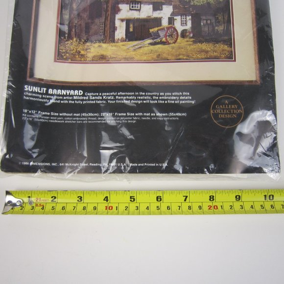 Dimensions Crewel Sunlit Barnyard #1314 Crewel Embroidery Kit Sealed Wool - NOS - Picture 8 of 8